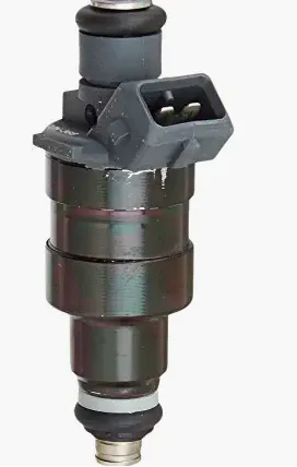Fuel injector with a two-terminal electrical connector.